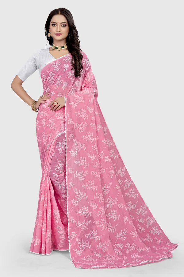 Green_Georgette_Printed_Banarasi_Saree_For_Women