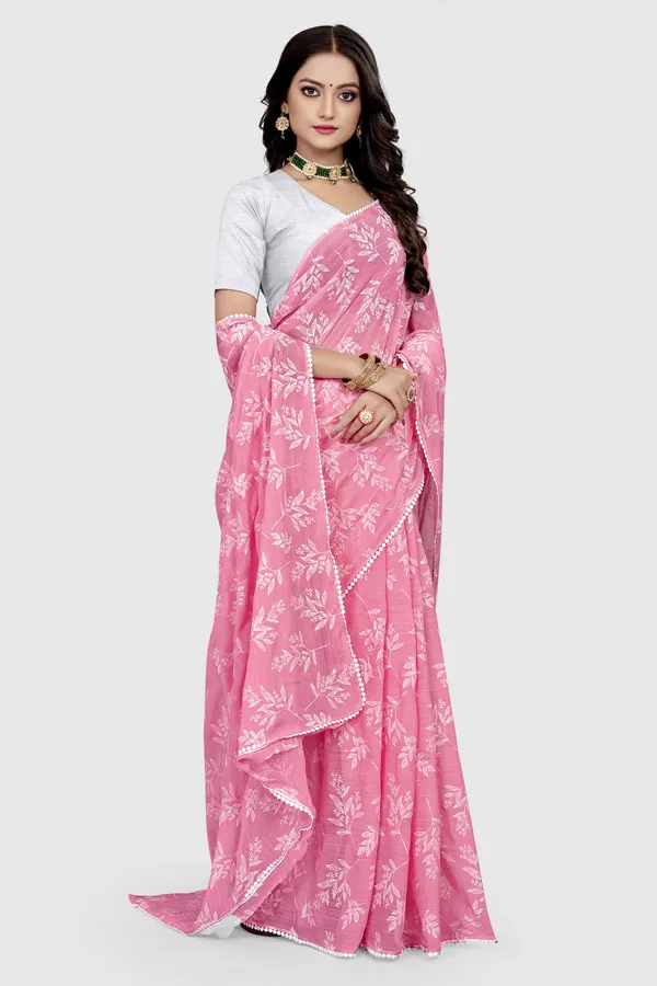Green_Georgette_Printed_Banarasi_Saree_For_Women