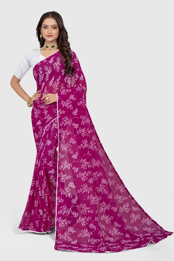 Green_Georgette_Printed_Banarasi_Saree_For_Women