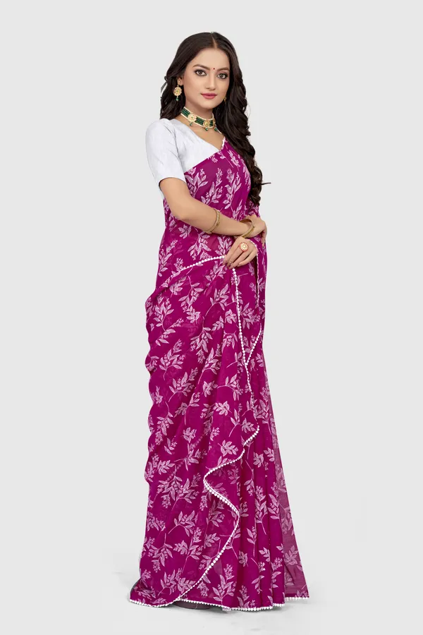 Green_Georgette_Printed_Banarasi_Saree_For_Women