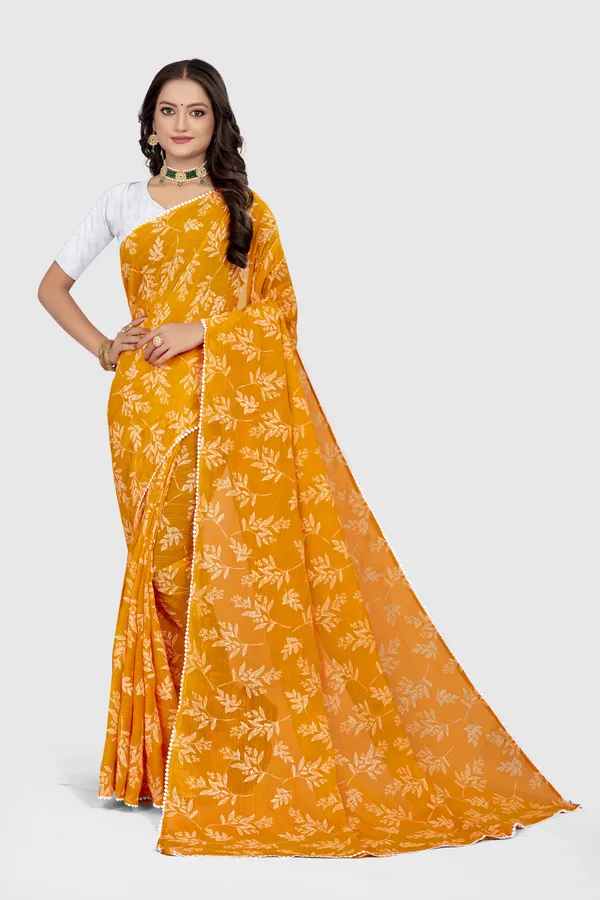 Green_Georgette_Printed_Banarasi_Saree_For_Women
