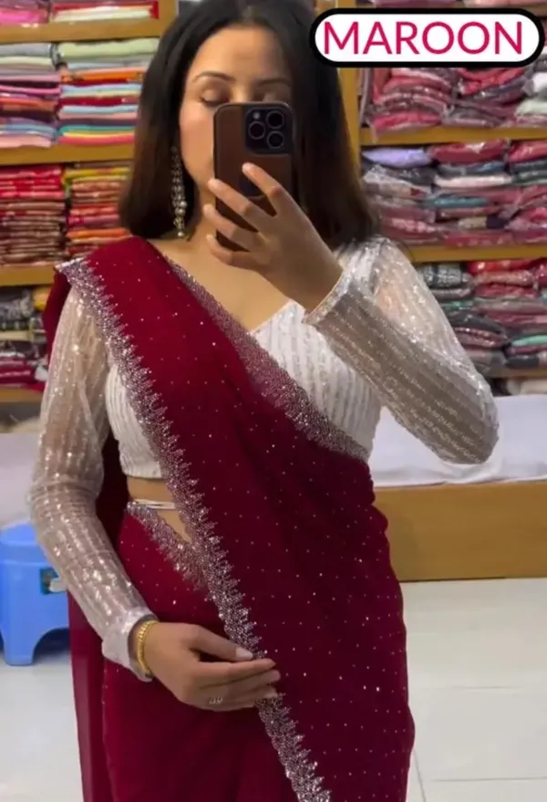 Maroon_Premium_Georgette_Saree_For_Women