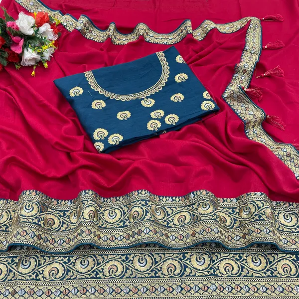 Maroon_Vichitra_Silk_Traditional_Saree_For_Women
