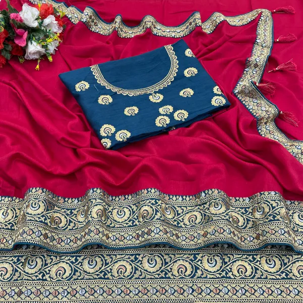 Maroon_Vichitra_Silk_Traditional_Saree_For_Women