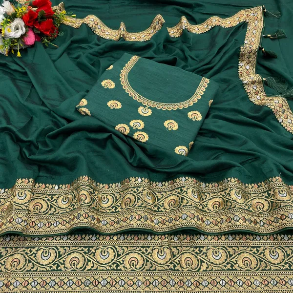 Green_Vichitra_Silk_Traditional_Saree_For_Women