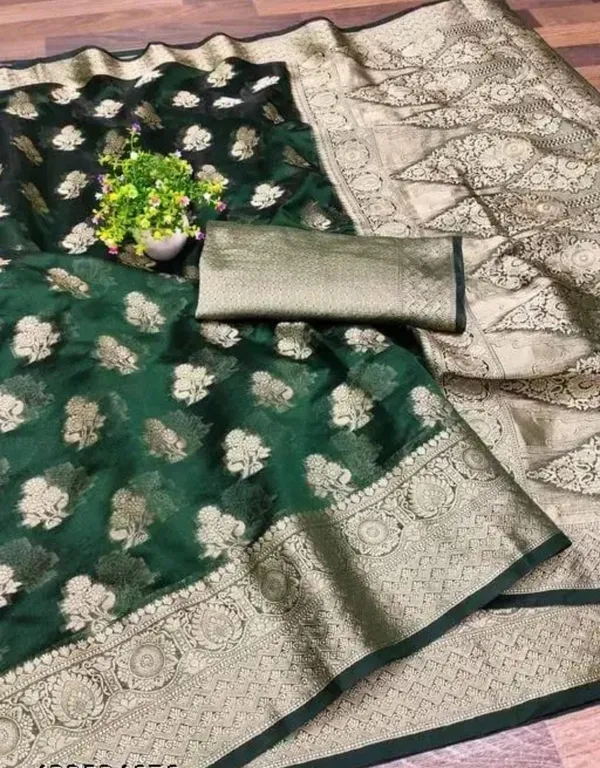 Green_Premium_Organza_Saree_For_Women