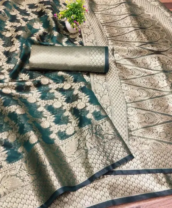 Green_Premium_Organza_Saree_For_Women