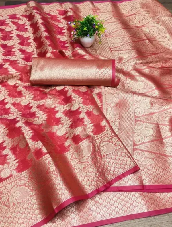 Red_Premium_Organza_Saree_For_Women