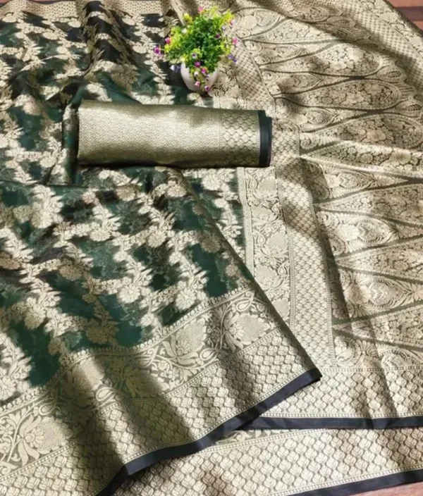 Green_Premium_Organza_Saree_For_Women