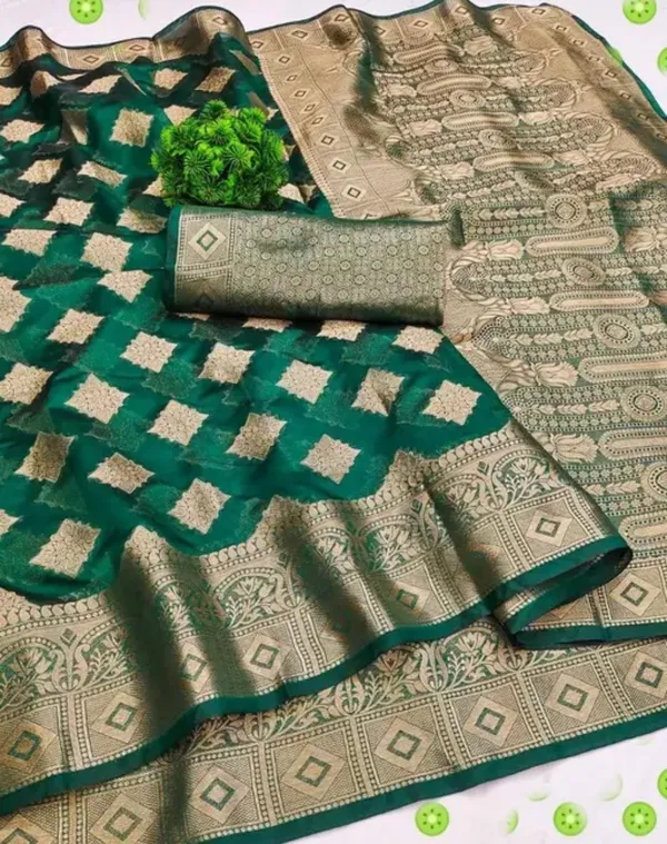 Green_Premium_Organza_Saree_For_Women