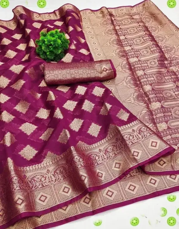 Purple_Premium_Organza_Saree_For_Women