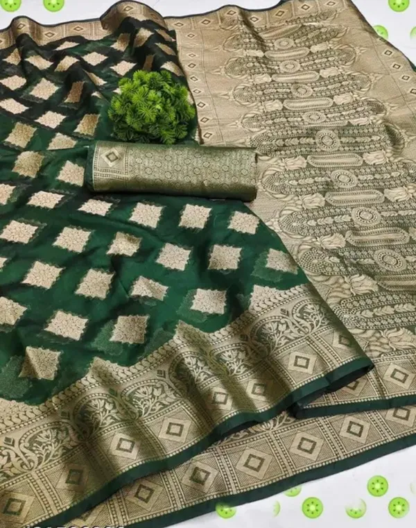 Green_Premium_Organza_Saree_For_Women