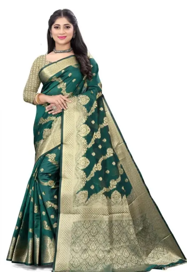 Green_Premium_Organza_Saree_For_Women