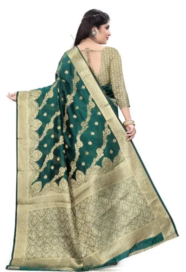 Green_Premium_Organza_Saree_For_Women