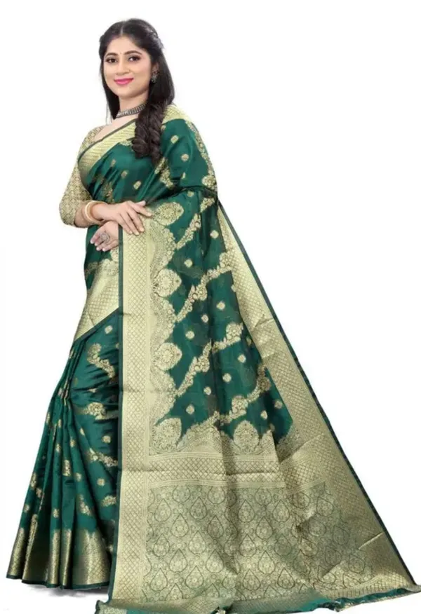 Green_Premium_Organza_Saree_For_Women