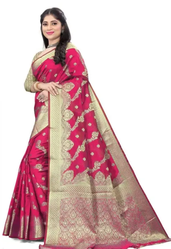 Pink_Premium_Organza_Saree_For_Women