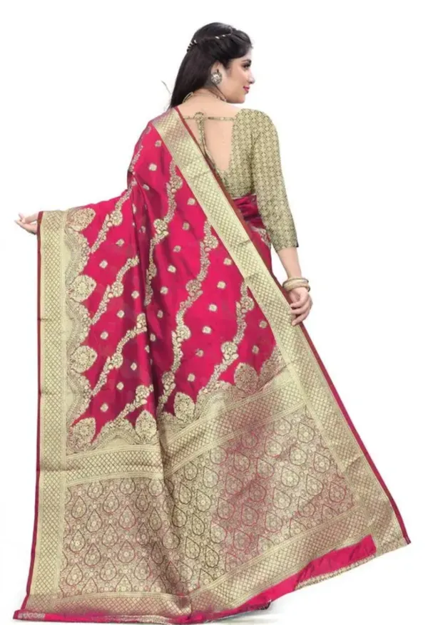 Pink_Premium_Organza_Saree_For_Women