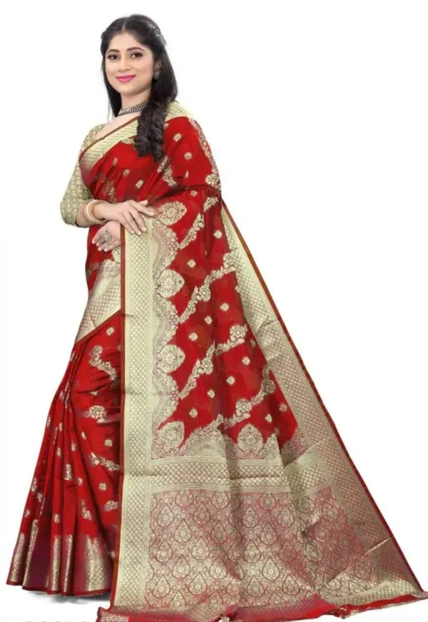 Red_Premium_Organza_Saree_For_Women