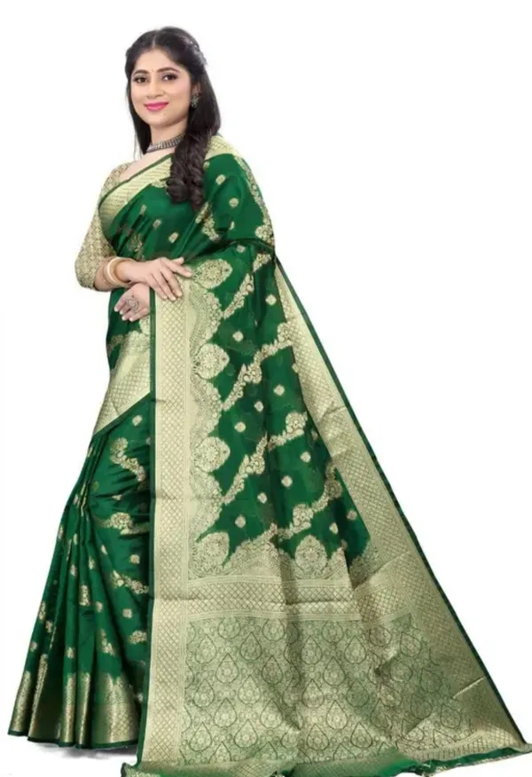 Green_Premium_Organza_Saree_For_Women
