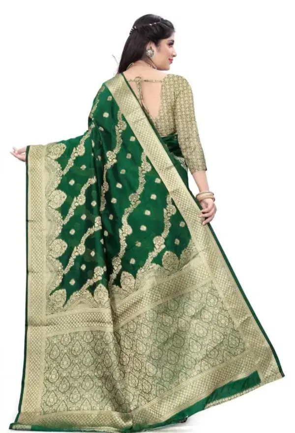 Green_Premium_Organza_Saree_For_Women
