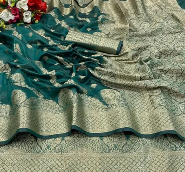 Green_Premium_Organza_Saree_For_Women