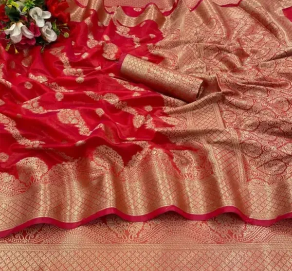 Red_Premium_Organza_Saree_For_Women