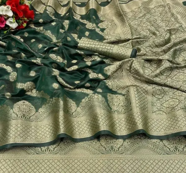Green_Premium_Organza_Saree_For_Women
