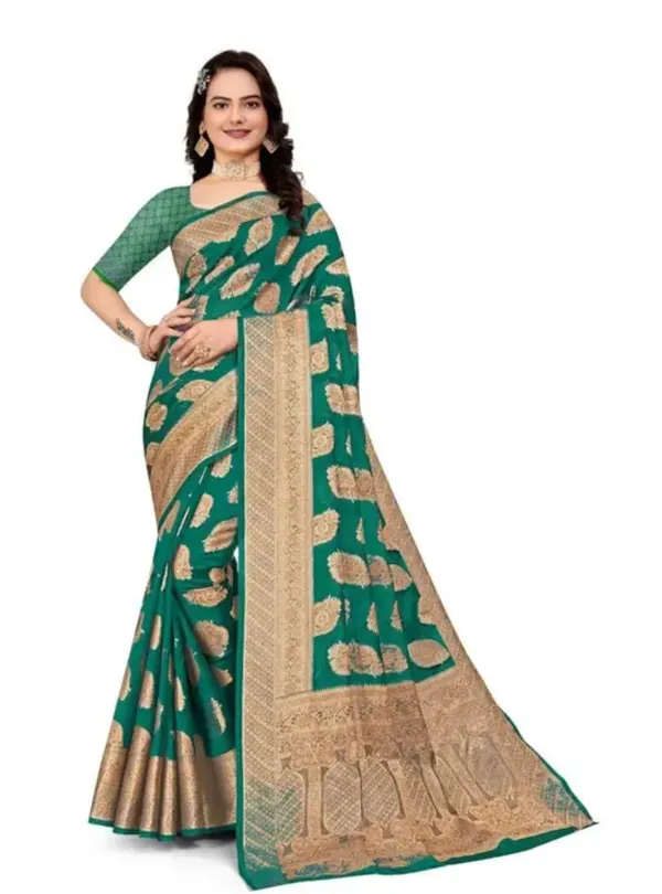Green_Premium_Organza_Saree_For_Women