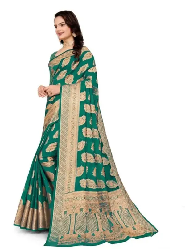 Green_Premium_Organza_Saree_For_Women