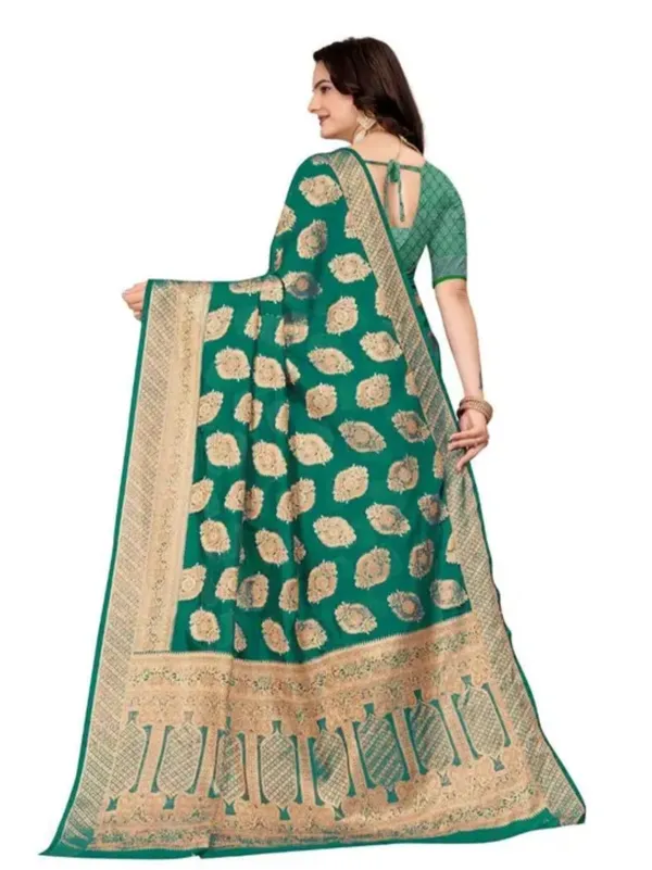 Green_Premium_Organza_Saree_For_Women