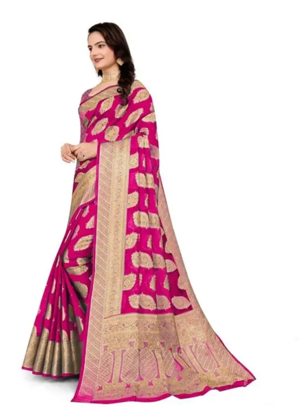 Pink_Premium_Organza_Saree_For_Women