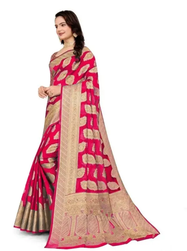 Red_Premium_Organza_Saree_For_Women