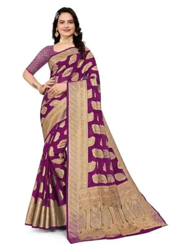 Purple_Premium_Organza_Saree_For_Women