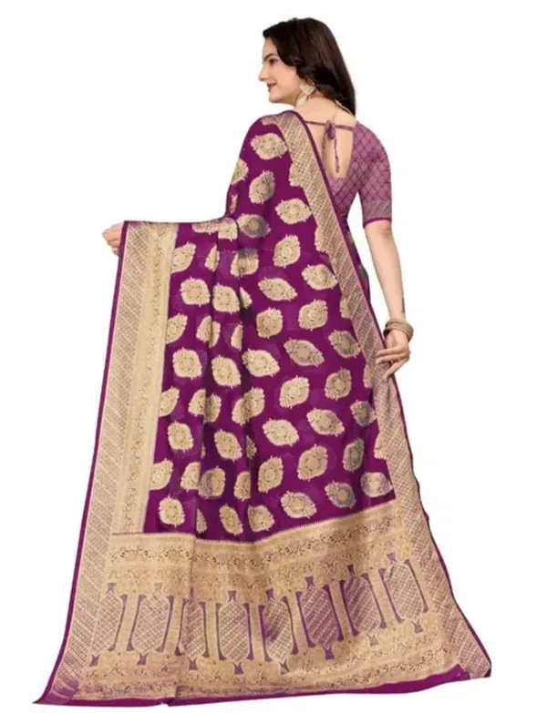 Purple_Premium_Organza_Saree_For_Women