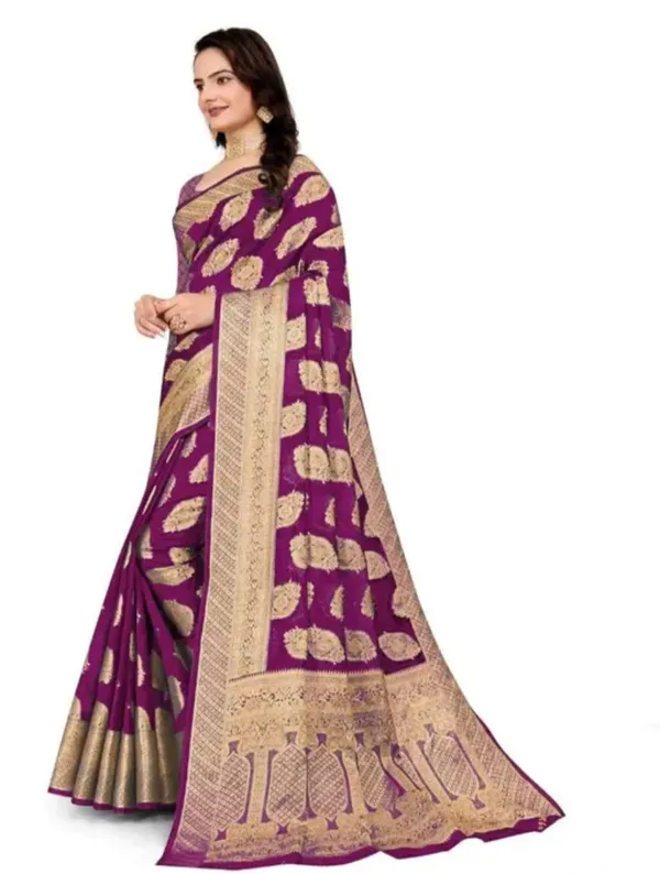 Purple_Premium_Organza_Saree_For_Women