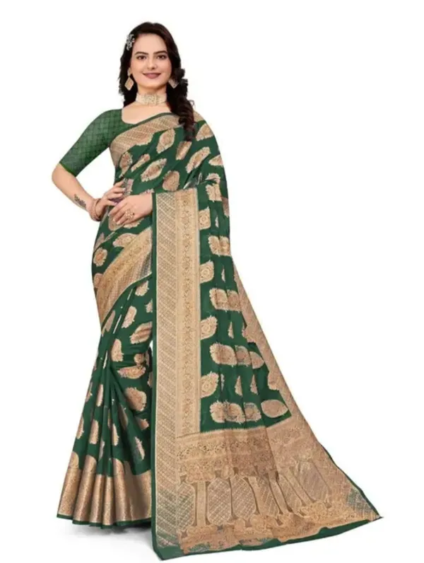 Green_Premium_Organza_Saree_For_Women