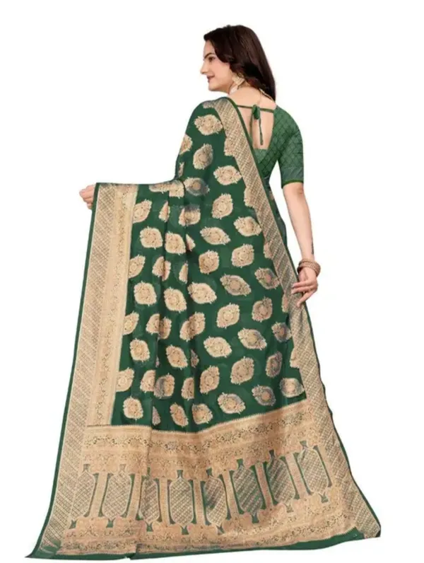 Green_Premium_Organza_Saree_For_Women