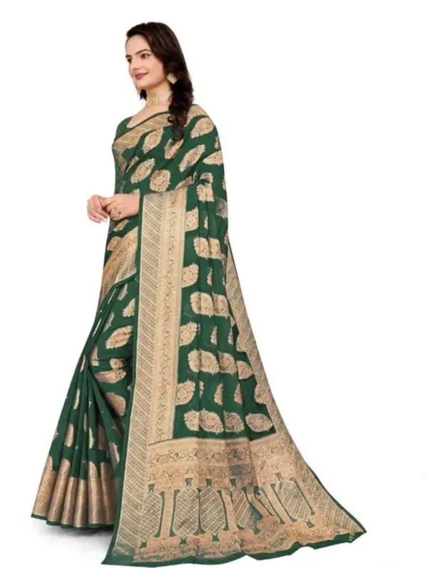 Green_Premium_Organza_Saree_For_Women
