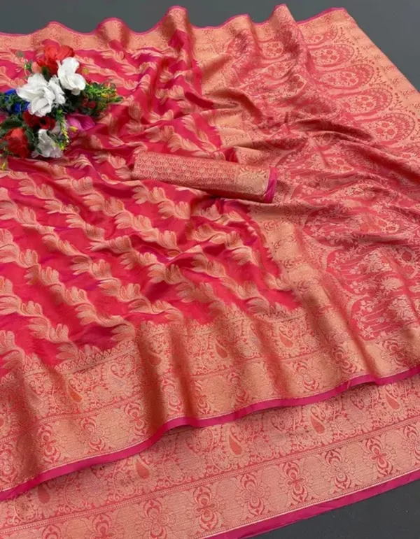 Red_Premium_Organza_Saree_For_Women