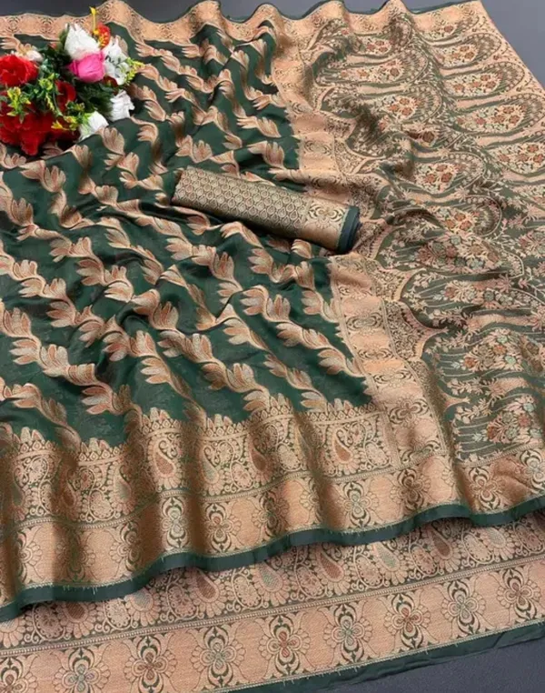 Green_Premium_Organza_Saree_For_Women