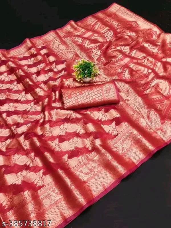 Red_Premium_Organza_Saree_For_Women