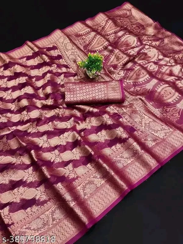Purple_Premium_Organza_Saree_For_Women