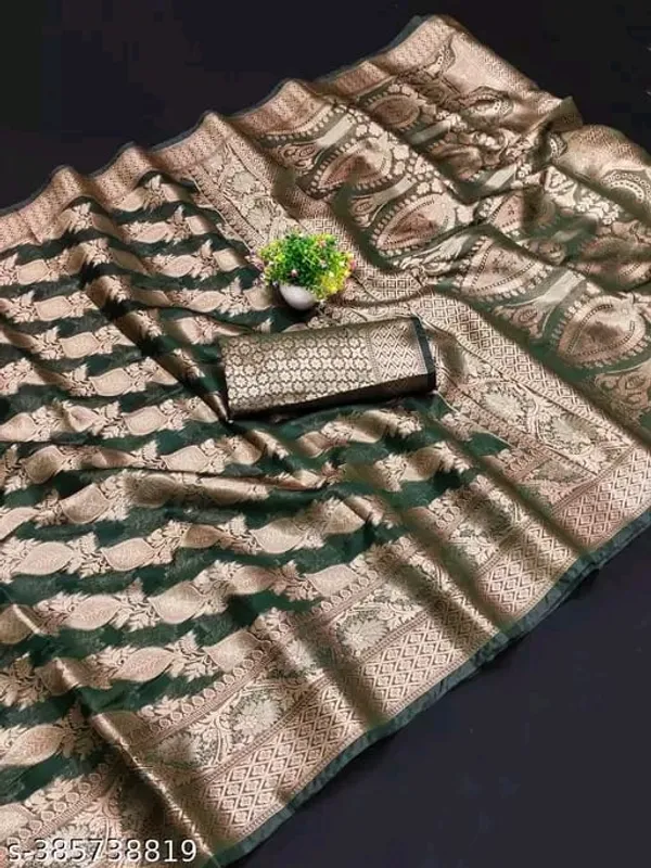 Green_Premium_Organza_Saree_For_Women