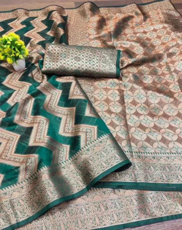 Green_Premium_Organza_Saree_For_Women