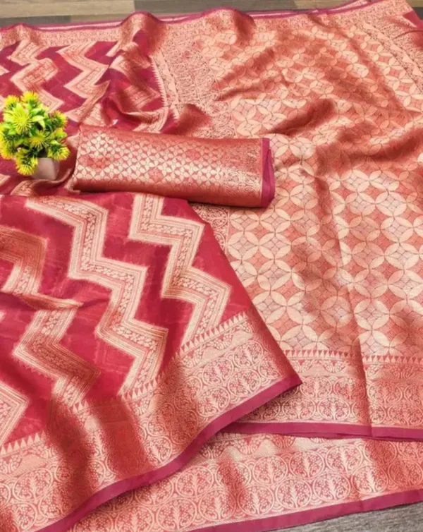 Red_Premium_Organza_Saree_For_Women