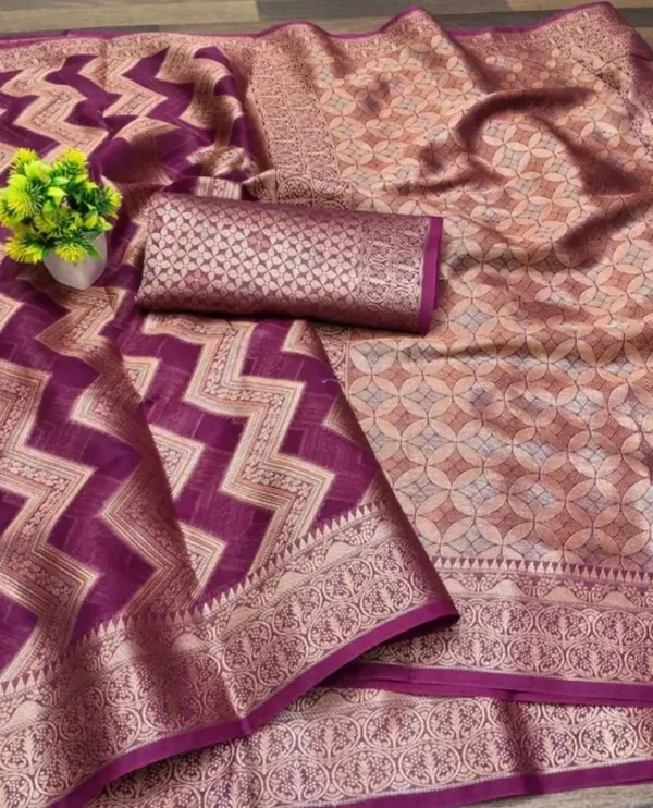 Purple_Premium_Organza_Saree_For_Women