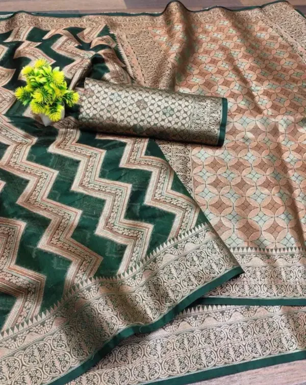 Green_Premium_Organza_Saree_For_Women