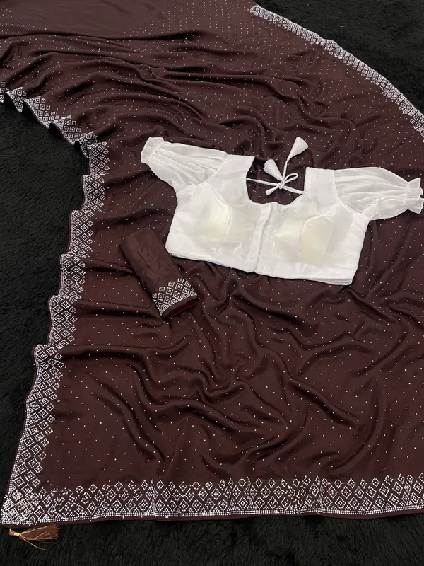 Brown_Premium_Crepe_Saree_For_Women