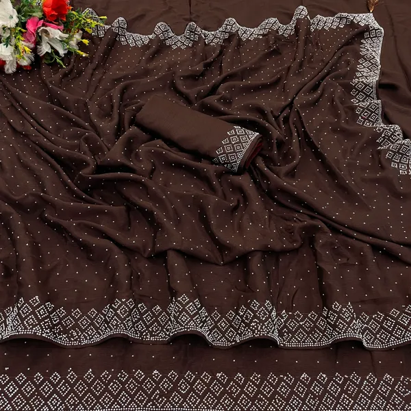 Brown_Premium_Crepe_Saree_For_Women