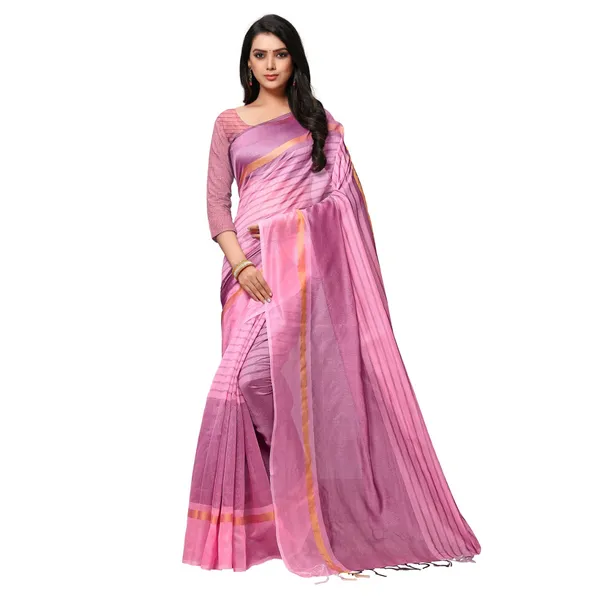 Pink_Premium_Poly_Cotton_Saree_For_Women